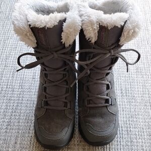 Columbia Gray Faux Fur Boots